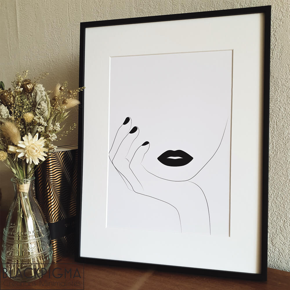 Affiche Abstraite Avec Silhouette Femme Noire Tenant La Forme Du Coeur à La  Main Illustration de Vecteur - Illustration du soin, minimalisme: 227740862