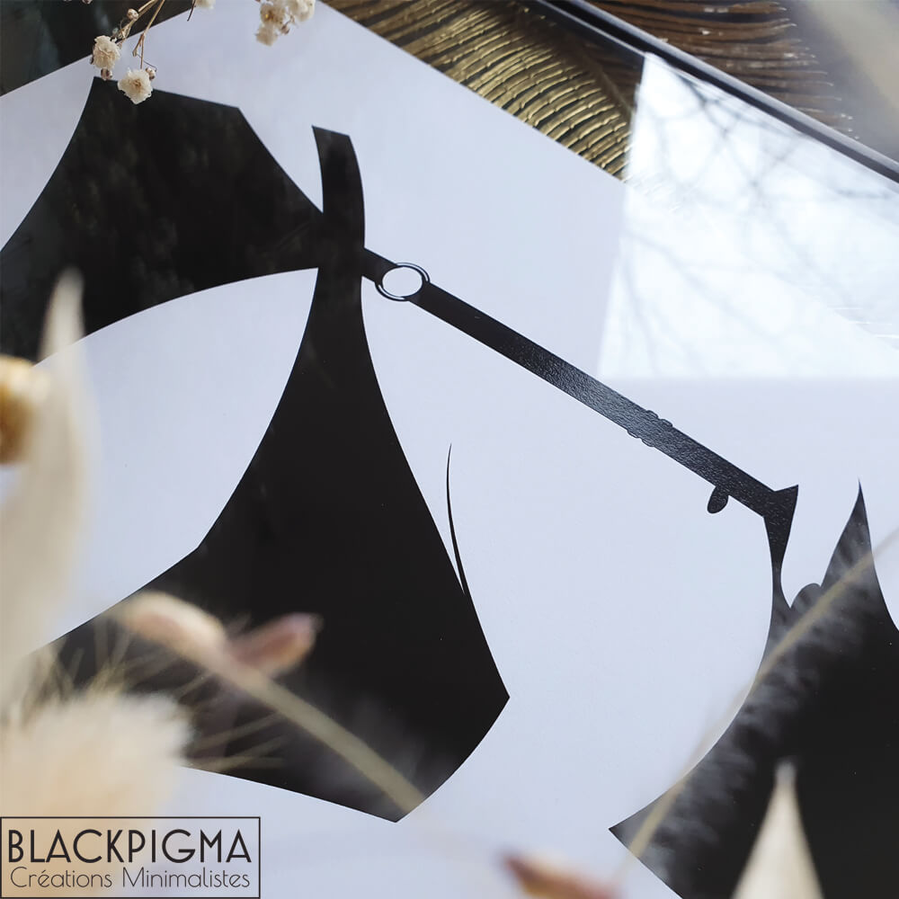 Affiche noir et blanc érotique Femme en lingerie BDSM BLACKPIGMA