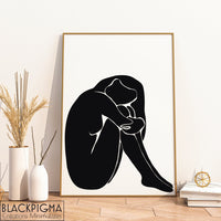 Mockup de l'affiche minimaliste noir et blanc Ava